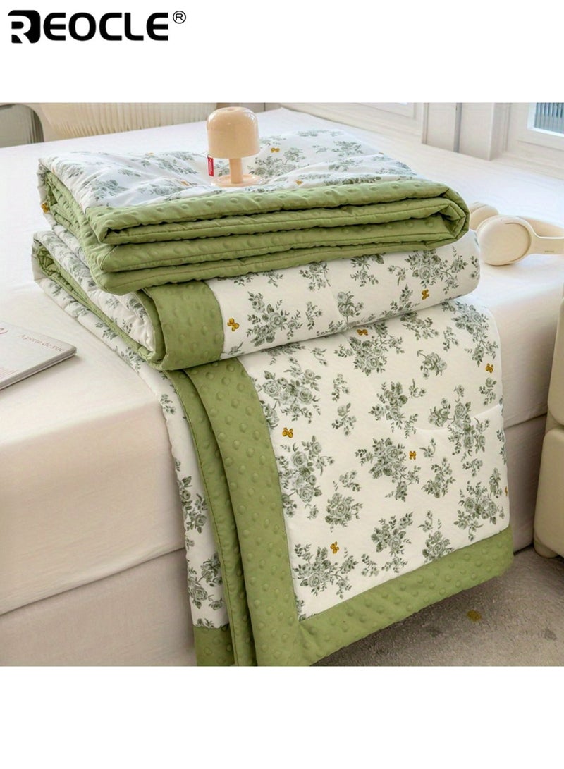 REOCLE Summer Bean Bag Quilt Lightweight Breathable Fabric Quilted Comfort Machine Washable Perfect for Bedroom Hotel Guest Room - Image 4