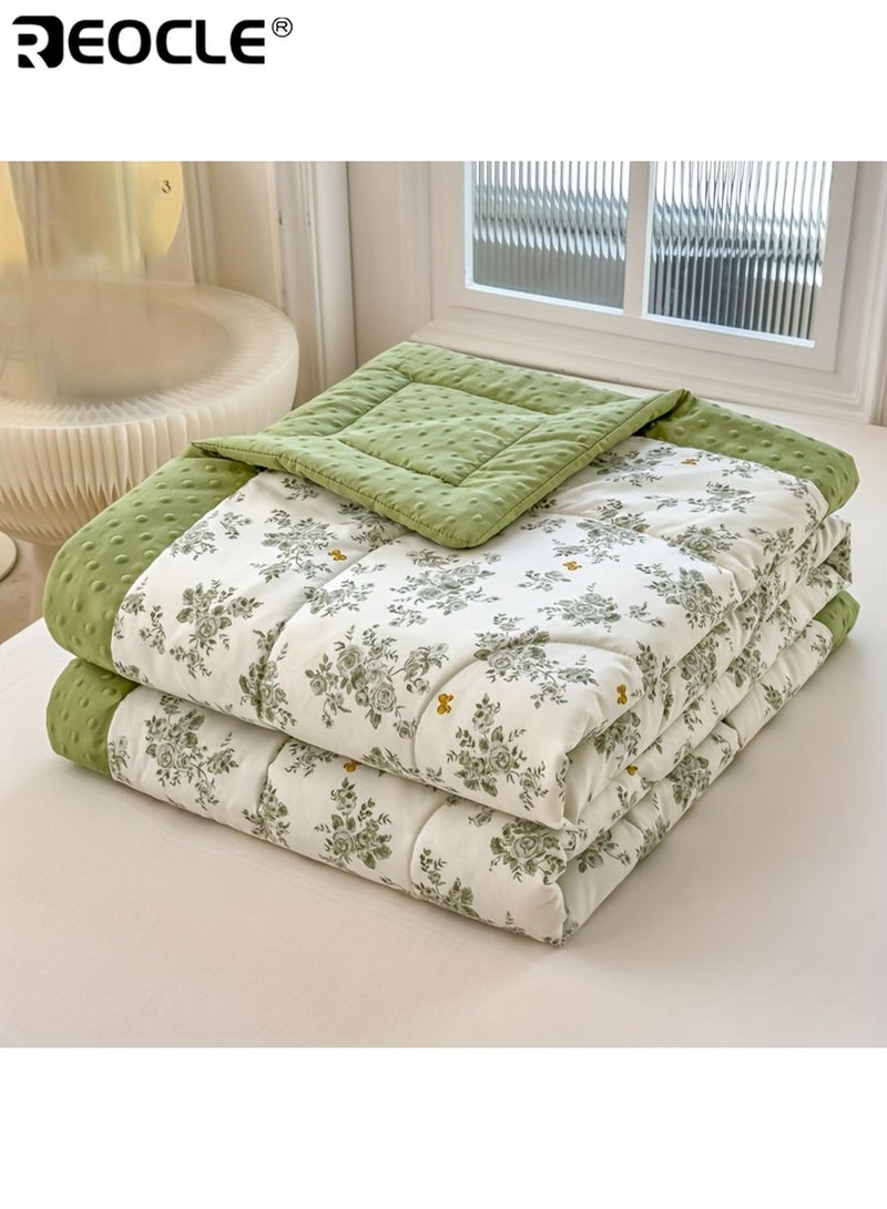 REOCLE Summer Bean Bag Quilt Lightweight Breathable Fabric Quilted Comfort Machine Washable Perfect for Bedroom Hotel Guest Room - Image 5