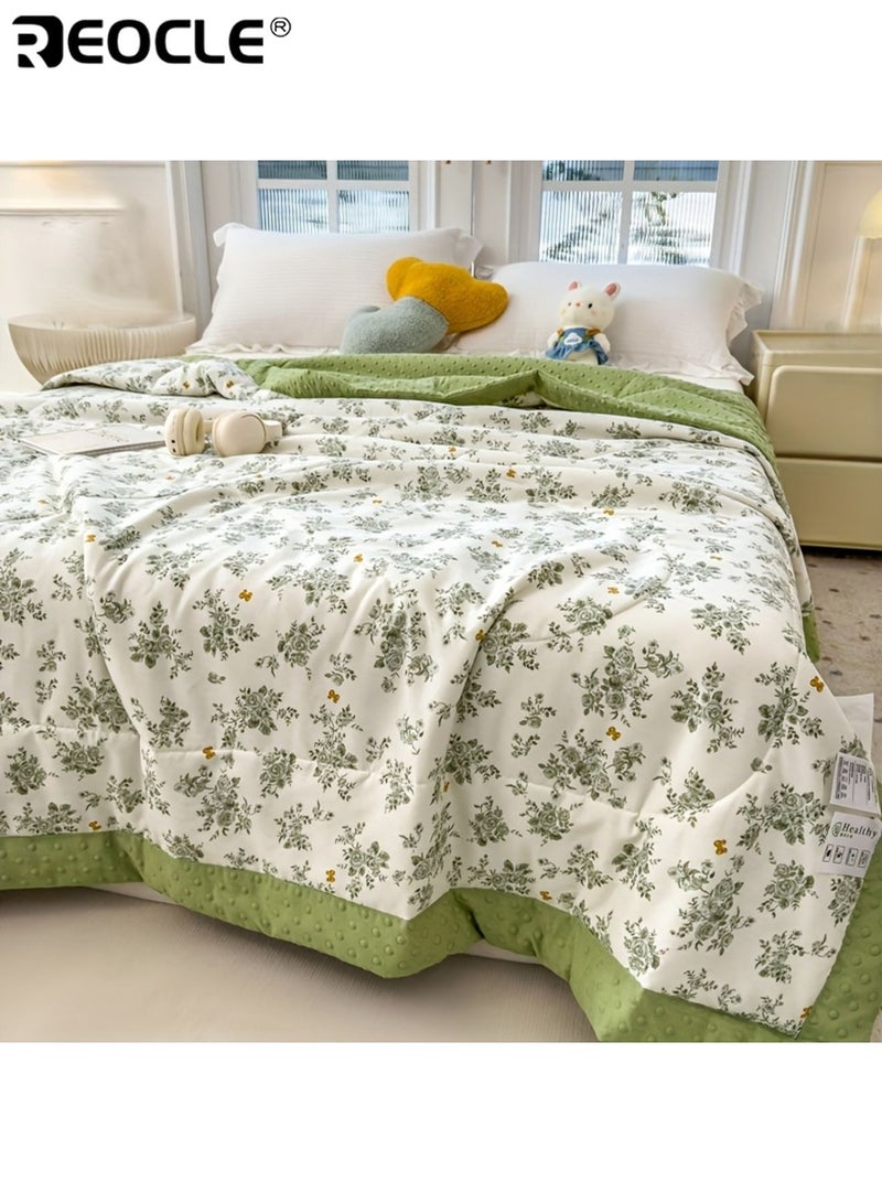 REOCLE Summer Bean Bag Quilt Lightweight Breathable Fabric Quilted Comfort Machine Washable Perfect for Bedroom Hotel Guest Room - Image 2