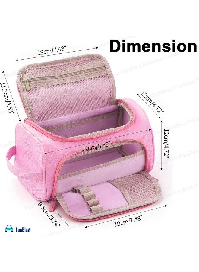 فنبلاست حافظة أقلام فن بلاست كبيرة السعة، حافظة أقلام محمولة متعددة الأغراض بسحاب، حقيبة جمالية للفتيات، حافظة أقلام كاواي، حقائب لطيفة للفتيات، مجموعة منظم أدوات مكتبية (وردي) - Image 3