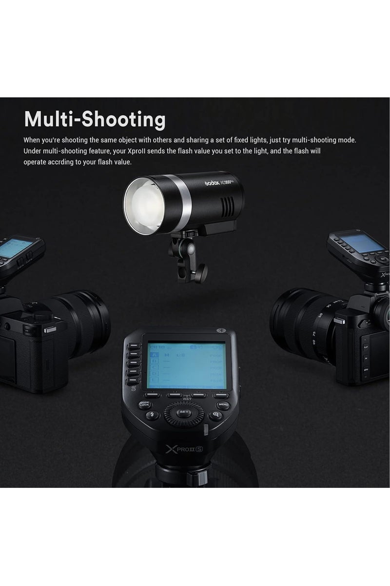 Godox XProII-S Wireless Flash Trigger for Sony Cameras, 2.4G TTL Wireless Flash Transmitter HSS 1/8000S, TCM Transform Function, Bluetooth Connection, New Hotshoe Locking, Large LCD Display - Image 5