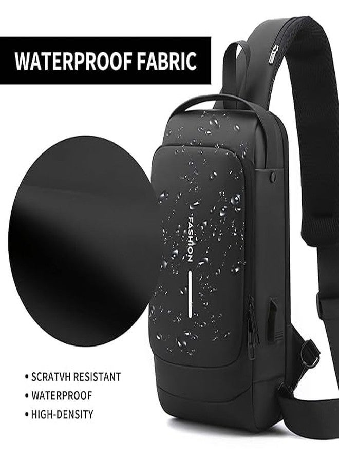 MG MART Men's and Women's One Shoulder Backpack | Waterproof | Crossbody Sling Backpack with USB Charging Port, Anti-Theft Design, Water Resistant - Image 3