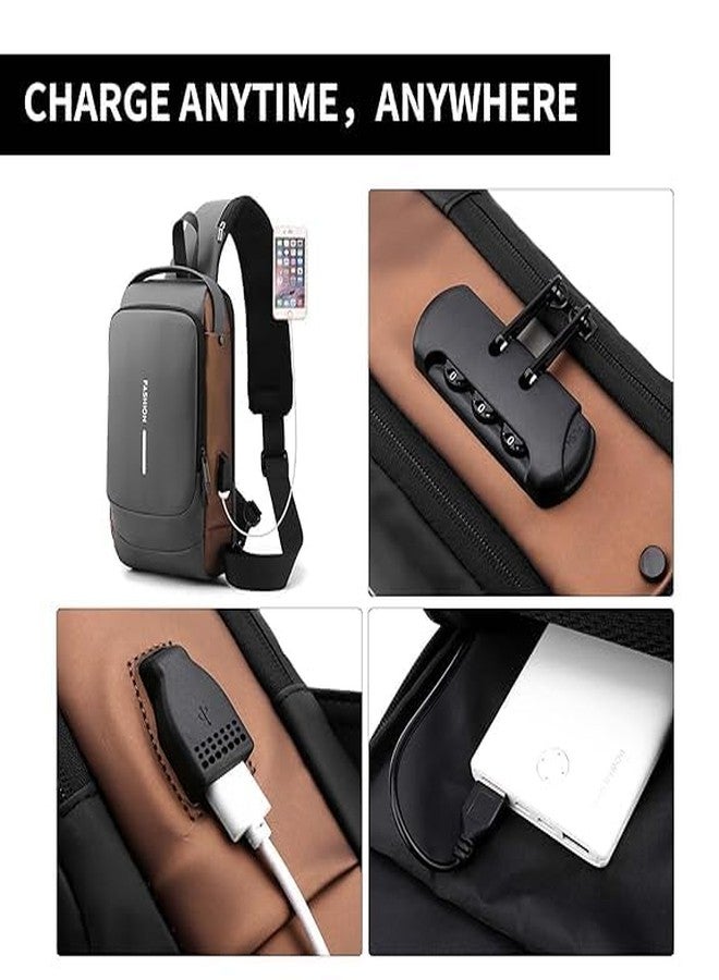 MG MART Men's and Women's One Shoulder Backpack | Waterproof | Crossbody Sling Backpack with USB Charging Port, Anti-Theft Design, Water Resistant - Image 5