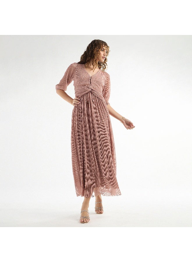 Splash FAV Textured Knot-Front Dress  - Image 1