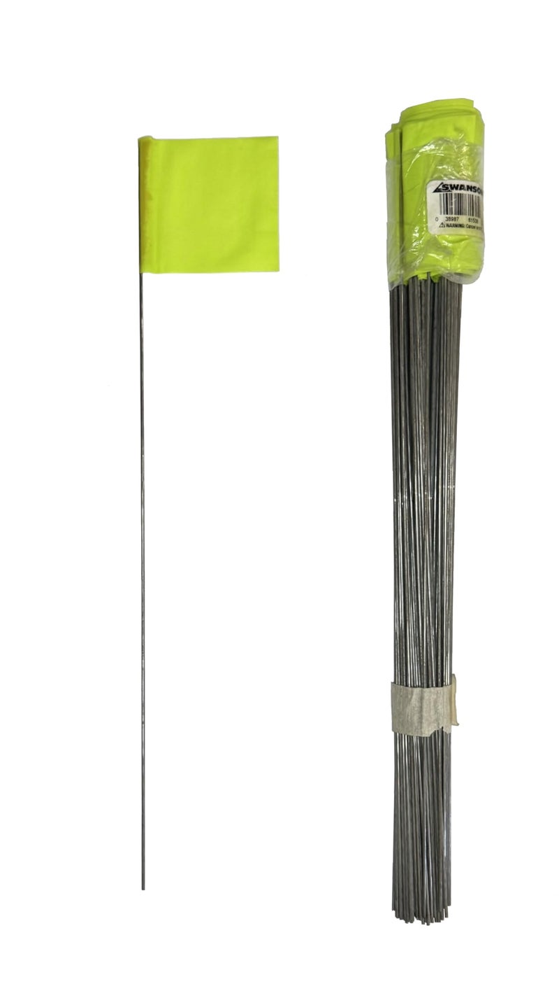 Swanson Tool Co. , Inc Swanson FLG30100 2-Inch by 3-Inch Marking Flags with 30-Inch Wire Staffs, Lime 100 Pack - Image 2