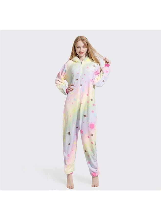yongsheng Unicorn clothing Multicolor，Unicorn Onesie for Animal Pajamas Unisex Costume（L）  - Image 1