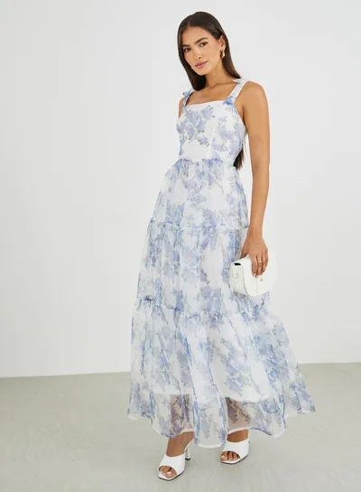 Styli Floral Tiered Dress