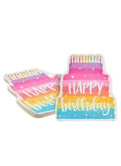 Blue Panda Happy Birthday Cake Diecut Paper Serving Plates (13 X 15 In 15 Pack)  - Image 1