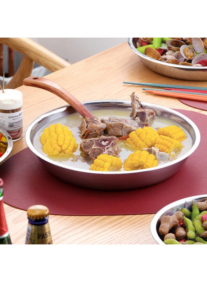 Chahua Premium Stainless Steel Plate, Thickened Round Dish, Household Serving Plate, Barbecue Plate, Small Shallow Plate For Home Use, 26 CM - Image 3