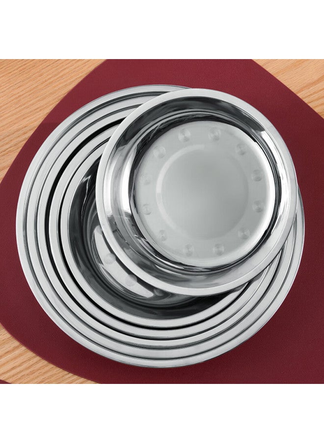 Chahua Premium Stainless Steel Plate, Thickened Round Dish, Household Serving Plate, Barbecue Plate, Small Shallow Plate For Home Use, 26 CM - Image 4