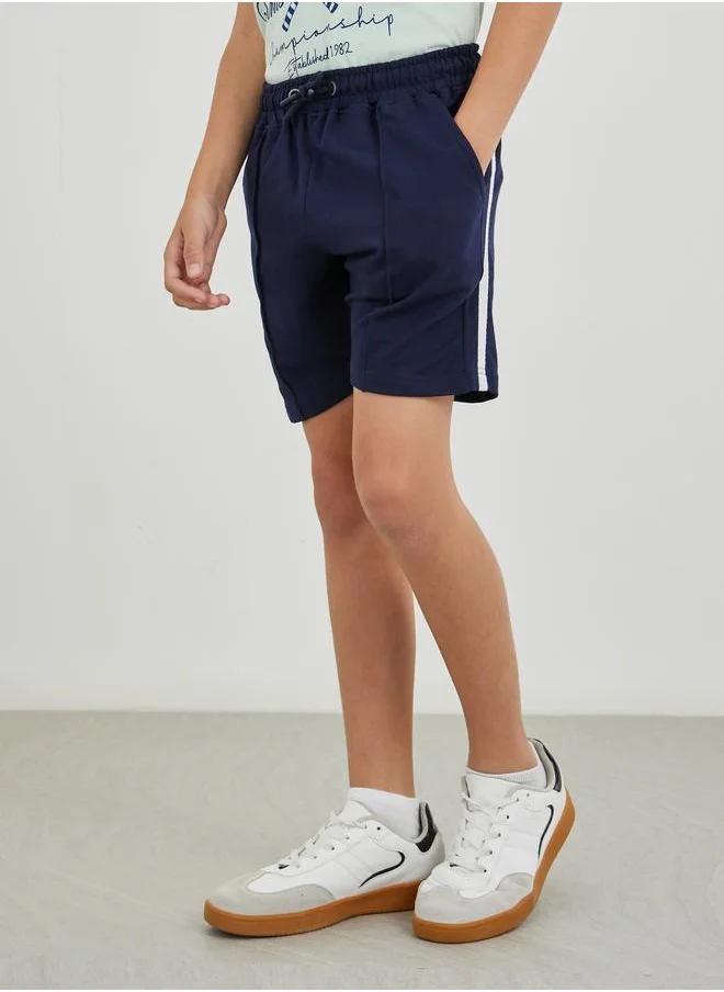 ستايلي Styli Boys Solid Pin Tuck Drawstring Waist Shorts