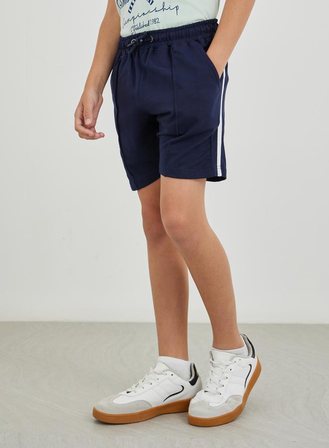 Styli Styli Boys Solid Pin Tuck Drawstring Waist Shorts  - Image 1