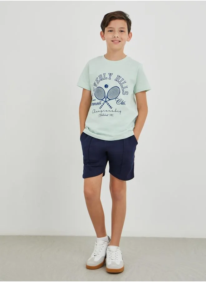ستايلي Styli Boys Solid Pin Tuck Drawstring Waist Shorts