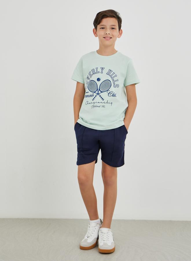Styli Styli Boys Solid Pin Tuck Drawstring Waist Shorts  - Image 2