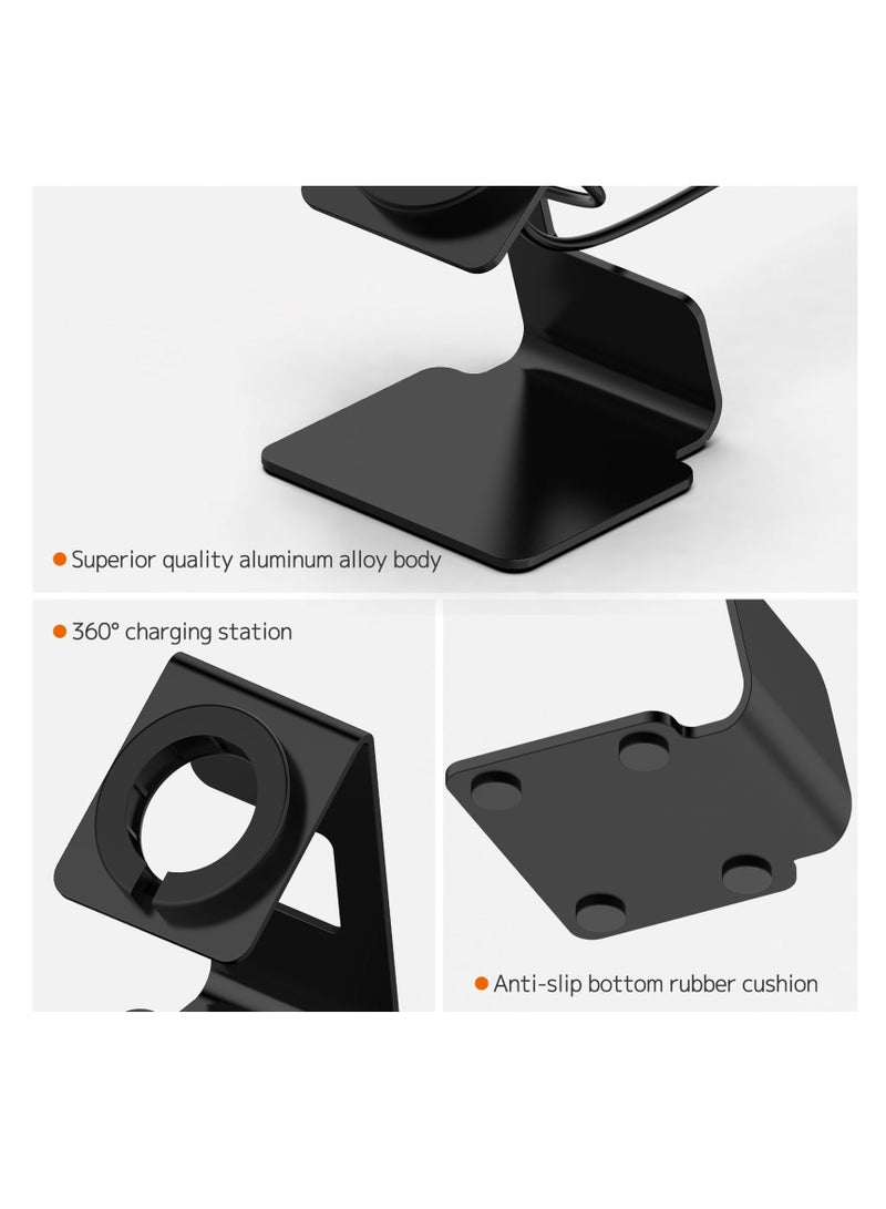 Charger Stand Holder Dock for Google Pixel Watch 2 Premium Aluminum Metal Stand for Stable and Durable Charging Non Slip Easy to Place and Charge for Nightstand and Desk Charging Black  - Image 3