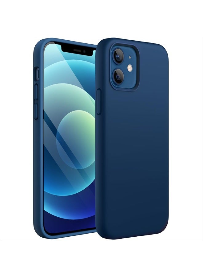 Jetech Silicone Case for iPhone 12/12 Pro 6.1-Inch, Silky-Soft Touch Full-Body Protective Phone Case, Shockproof Cover with Microfiber Lining (Blue Cobalt) - Image 1