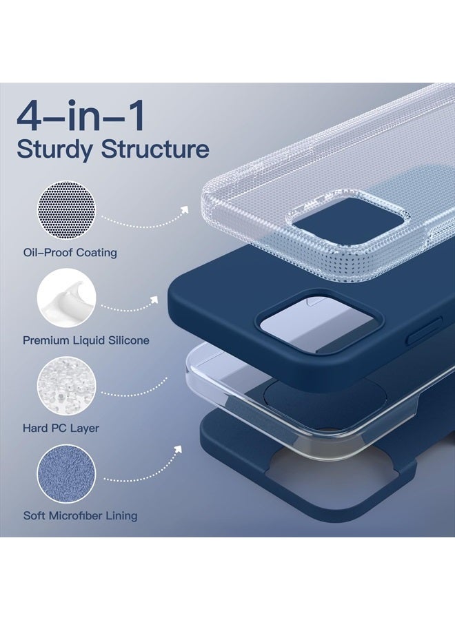 Jetech Silicone Case for iPhone 12/12 Pro 6.1-Inch, Silky-Soft Touch Full-Body Protective Phone Case, Shockproof Cover with Microfiber Lining (Blue Cobalt) - Image 3