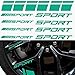Pincuttee 14pcs Car Decal StickersWheel Rim Decal StickerSport Logo Reflective StickersSport Emblem Car Rear Bumper StickerRear Mirror Decals for All VehiclesGreen14PCS - Image 2