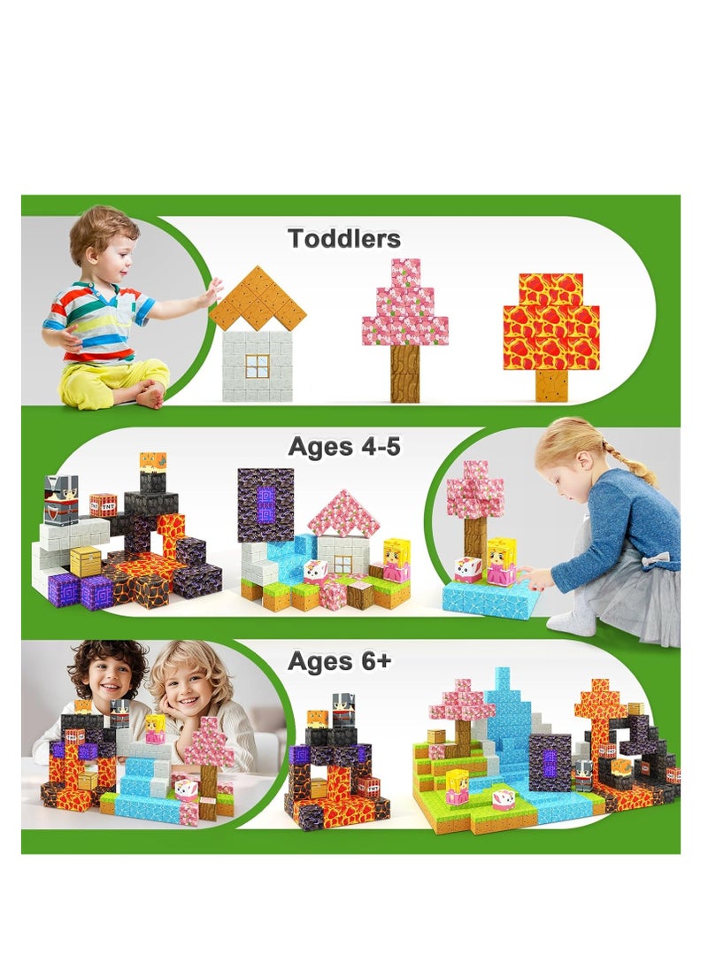 150 PCS Magnetic Building Blocks, STEM Magnetic Tiles Building Set, Creative Educational Toys, Sensory & Outdoor Toys for Kids Aged 3+ Years Old  - Image 5
