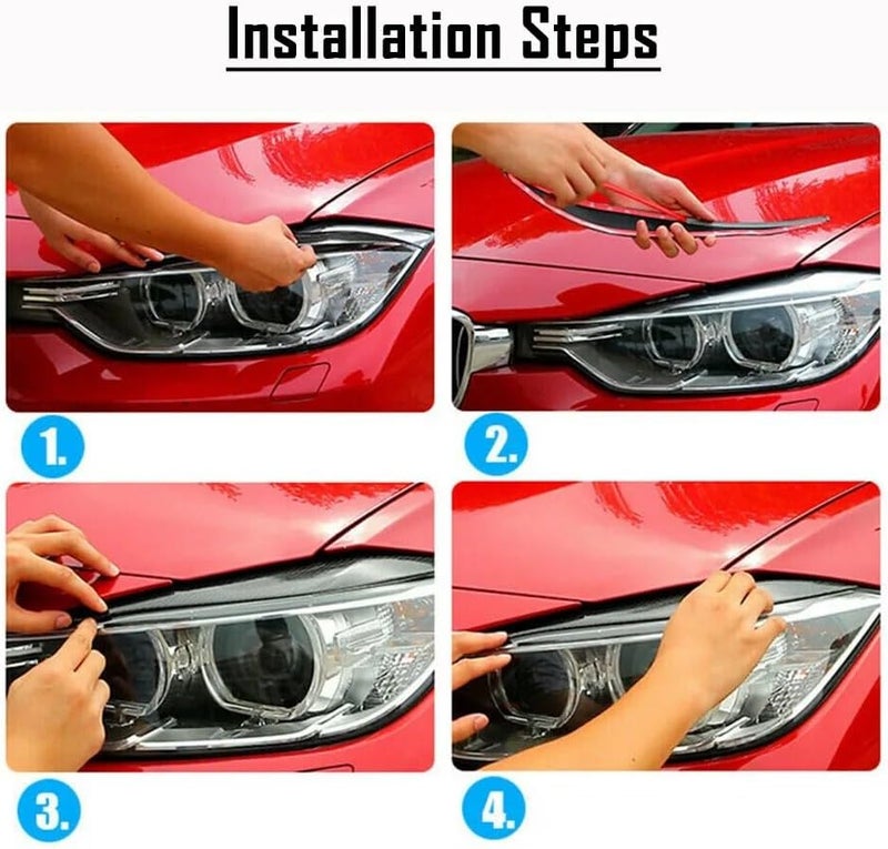 DEMULAX Carbon Fiber Headlight Eyelid Covers for BMW E90 E91 - Image 4