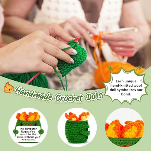 Jettryran Positive Crochet Dumpster Emotional Fire Thank You Birthday Retirement Bosses Day Gifts for Women Men Christmas Chaos Coordinator Staff Office Gag Boss Lady Gifts Going Away Farewell for Coworkers - Image 2