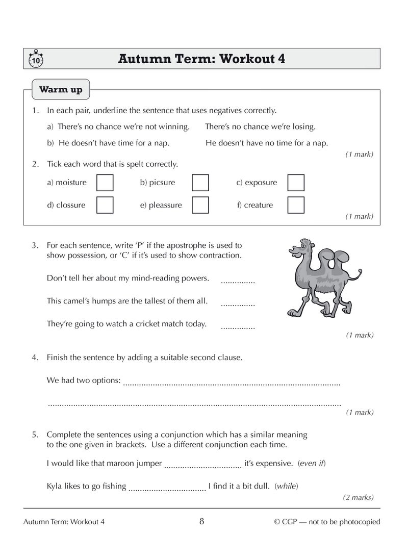 null - KS3 Year 8 Spelling, Punctuation and Grammar 10-Minute Weekly Workouts - Image 1