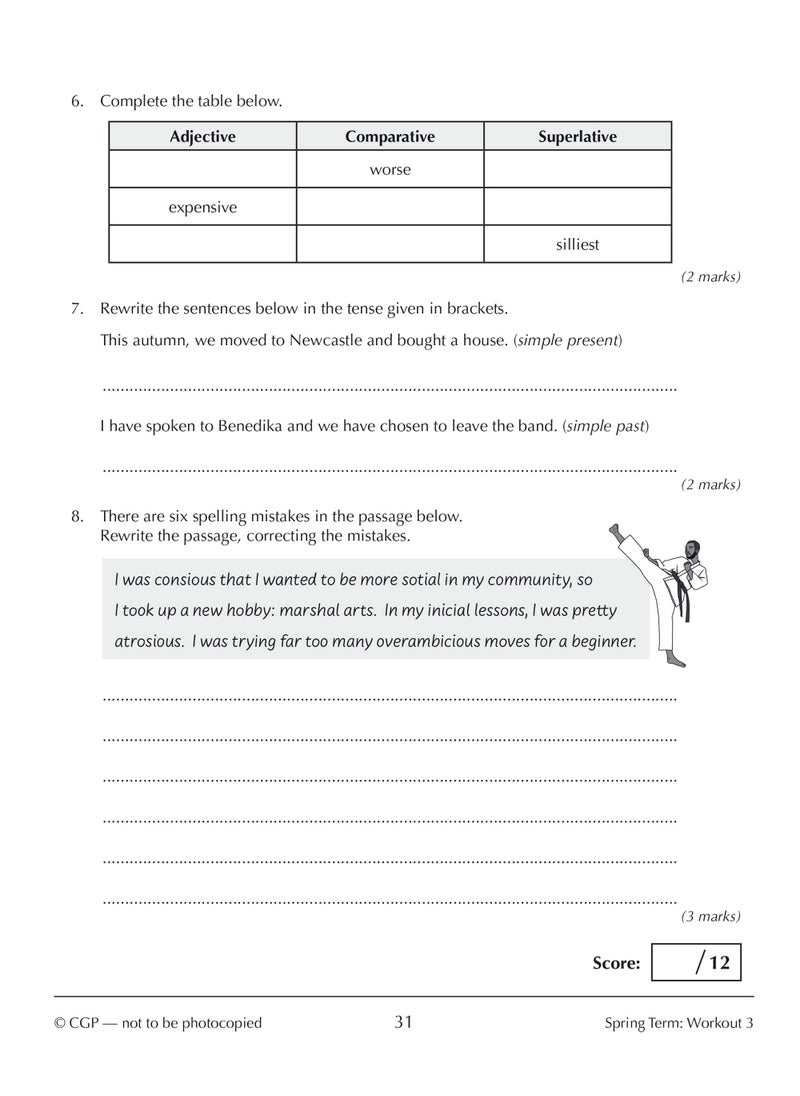 null - KS3 Year 8 Spelling, Punctuation and Grammar 10-Minute Weekly Workouts - Image 1