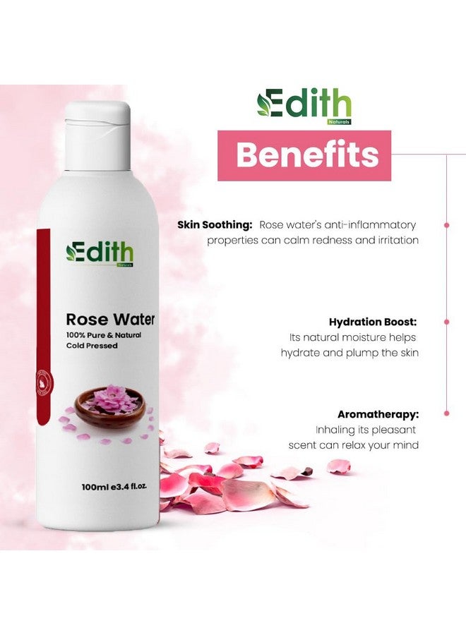 Edith Natural's GULABJAL-Blossom with Radiance: Pure Rose Water - Natural Toner and Hydrating Mist for Skin and Hair"-100 ml - Image 5