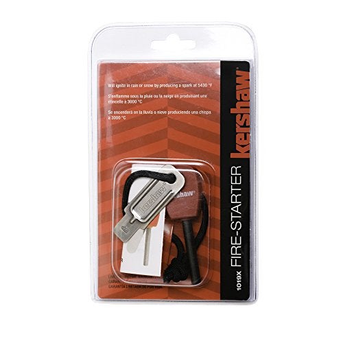 Kershaw كيرشو فايرستارتر (1019X)، 3.1 بوصة من الفولاذ المغنيسيوم عالي الأداء، فولاذ مضرب مطلي بالكروم، يصل إلى 3000 ضربة، مقاوم للماء، سهل الاستخدام، مقبض بلاستيكي مصبوب باللون الأحمر، حبل نايلون، 1.1 أونصة، صغير - Image 3