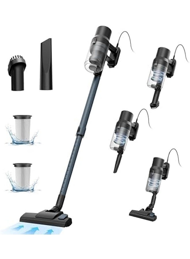 سنشر مكنسة كهربائية سلكية – قوة شفط 21 كيلو باسكال، تصميم 3 في 1 خفيف الوزن، يمكن استخدامها كمكنسة عصا أو يدوية، مزودة بفلتر HEPA، مثالية للأرضيات الصلبة والتنظيف المنزلي - Image 1