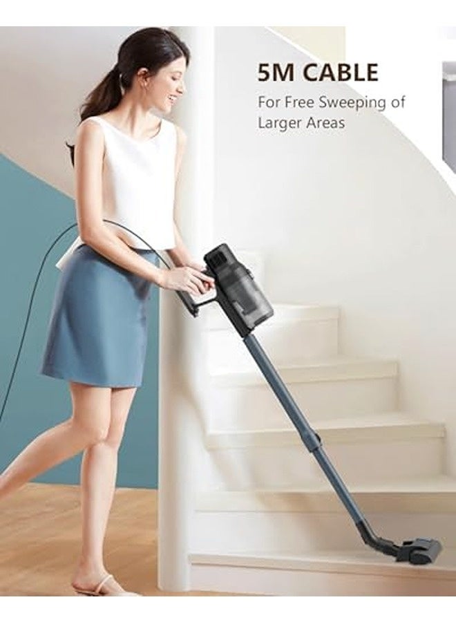 سنشر مكنسة كهربائية سلكية – قوة شفط 21 كيلو باسكال، تصميم 3 في 1 خفيف الوزن، يمكن استخدامها كمكنسة عصا أو يدوية، مزودة بفلتر HEPA، مثالية للأرضيات الصلبة والتنظيف المنزلي - Image 2