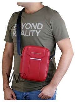 Tommy Hilfiger Plus Tommy Hilfiger Red Crossbody Messenger Leather Bag For Men  - Image 2