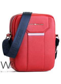 Tommy Hilfiger Plus Tommy Hilfiger Red Crossbody Messenger Leather Bag For Men  - Image 4