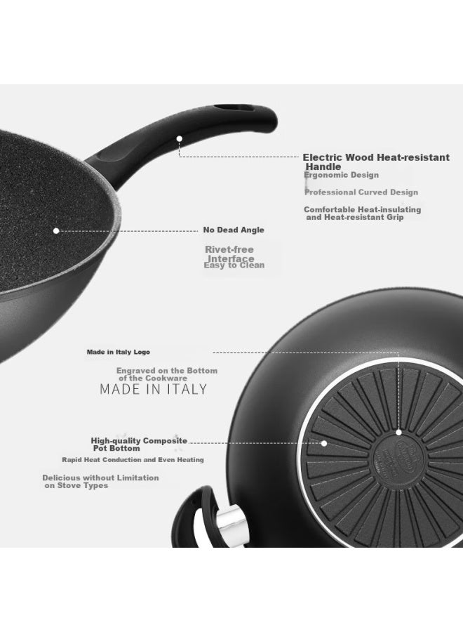 Ballarini Non-stick Pan Imported Induction Cooker Gas Universal Low Stir-fry Pan 32cm Large Diameter Frying Pan - Image 3