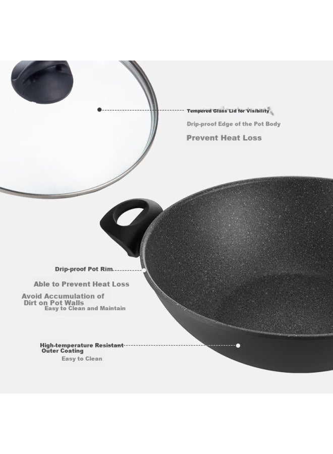 Ballarini Non-stick Pan Imported Induction Cooker Gas Universal Low Stir-fry Pan 32cm Large Diameter Frying Pan - Image 2