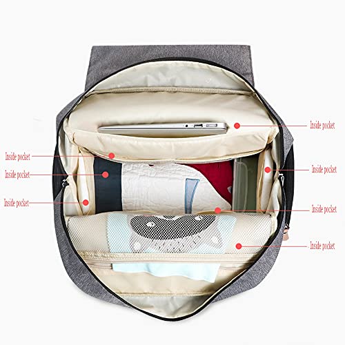 Land diaper bag multi-function waterproof travel backpack nappy bags insulated compartment pockets wipes pocket (navy blue) - Image 5