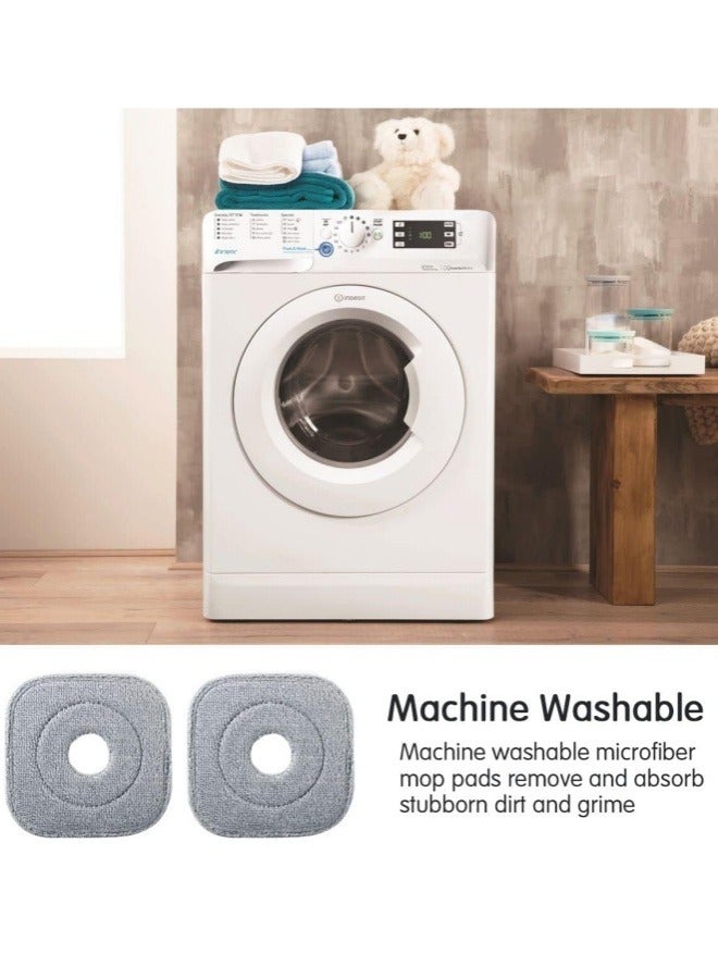 4pcs Washable Microfiber Square Mop Pads Mop Cloth,Replacement Mop Head for Floor Cleaning Mop Replacement Parts,Reusable Microfiber Mop Heads Cloth Pads for Cleaning Wood Glass Ceramic Floors - Image 4
