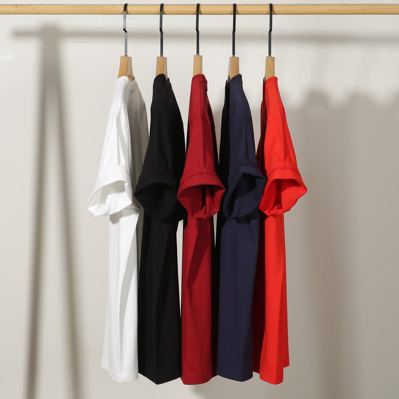 Strict Selection Of 250G Two-Pin Men'S Short-Sleeved T-Shirt Summer Loose Heavy Half-Sleeved T-Shirt With White Base Shirt - Image 5
