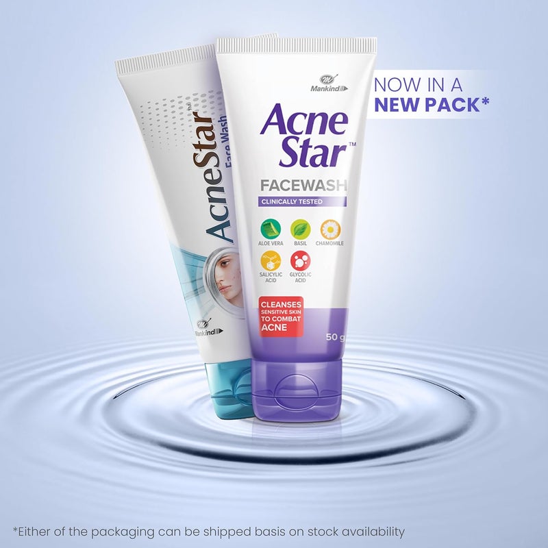 Acnestar غسول وجه أكنيستار مان كايند للجنسين 50 غرام 2 قطعة - Image 2