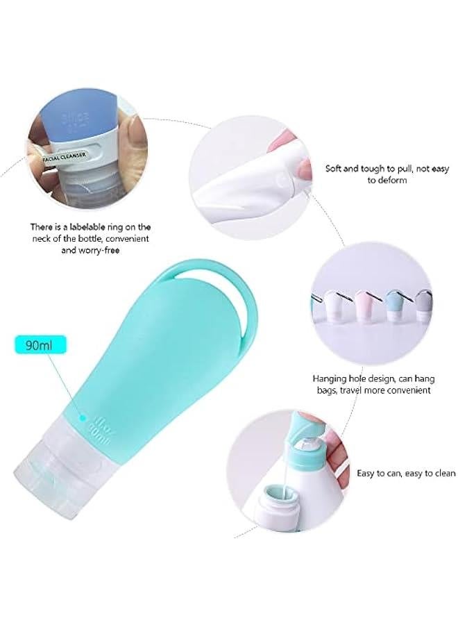 BWSJ 21 Leakproof Silic Travel Bottles Set for Toiletries  TSA Appd Squeezable Containers Shampoo  Conditir Bottles with Tags  BPA Free Travel Size Accessories - Image 2