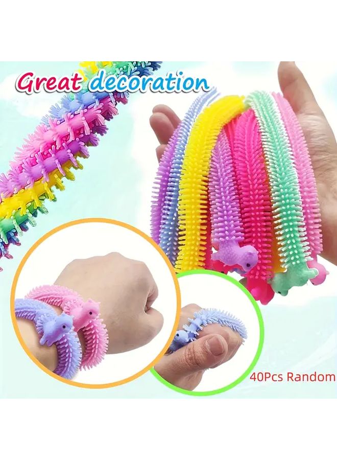 6pcs Alpaca Sensory Stretchy Noodle Toys Colorful Fidgets Rubber for Kids Classroom Rewards - Image 4
