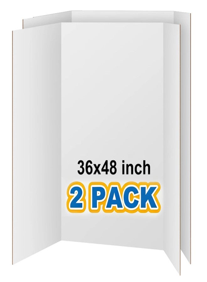 VinTS 36" x 48" 2 Pack Large Trifold Poster Board, White Corrugated Project Display Boards for Science Fair, School Projects,Photo Displays - Image 1