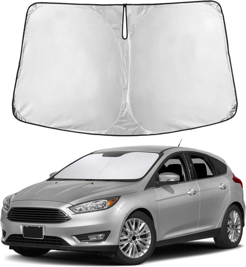 EcoNour Windshield Sunshade for Ford Focus 2012-2016 2017 2018, Sun Visor for Front Windshield & Window Sun Shade Cover, UV Heat Blocker & Protector, Car Accessories - Image 1