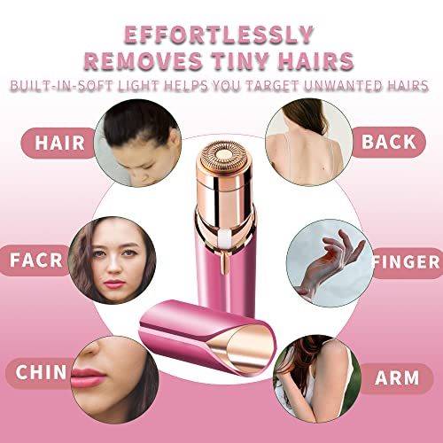claities Facial Hair Remover for Women- as Seen on TV Painless Face Shaver -Mini Hair Remover, Electric Razor Shaver Portable Bikini Epilator for Lips, Chin, Armpit, Peach Fuzz, Fingers, Neck, Cheek (Rose red) - Image 2
