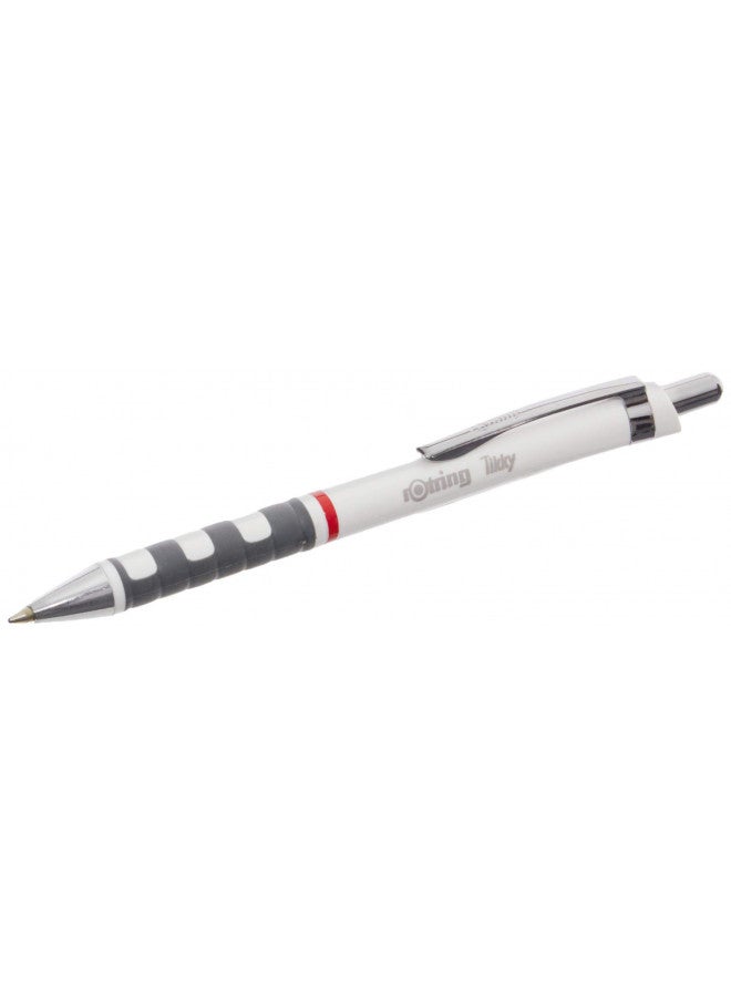 rOtring Tikky Ballpoint Pen, Medium Point, White Barrel, Blue Ink (1904718) - Image 1