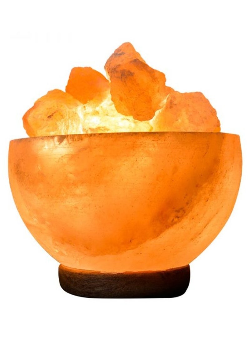 Organic Secrets Himalayan Pink Salt Fire Bowl Lamp with Chunks by Organic Secrets - Large - Image 1