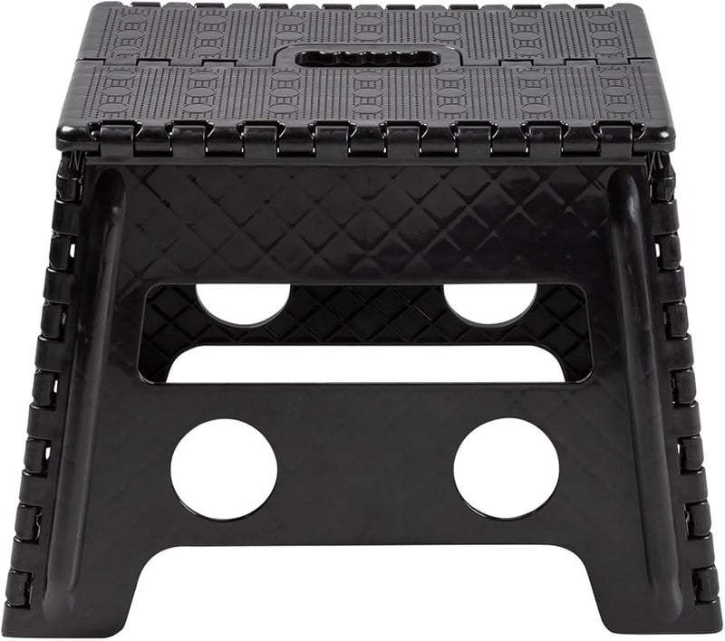 Black Plastic Folding One Step Stool for Kids and Adults - Image 3