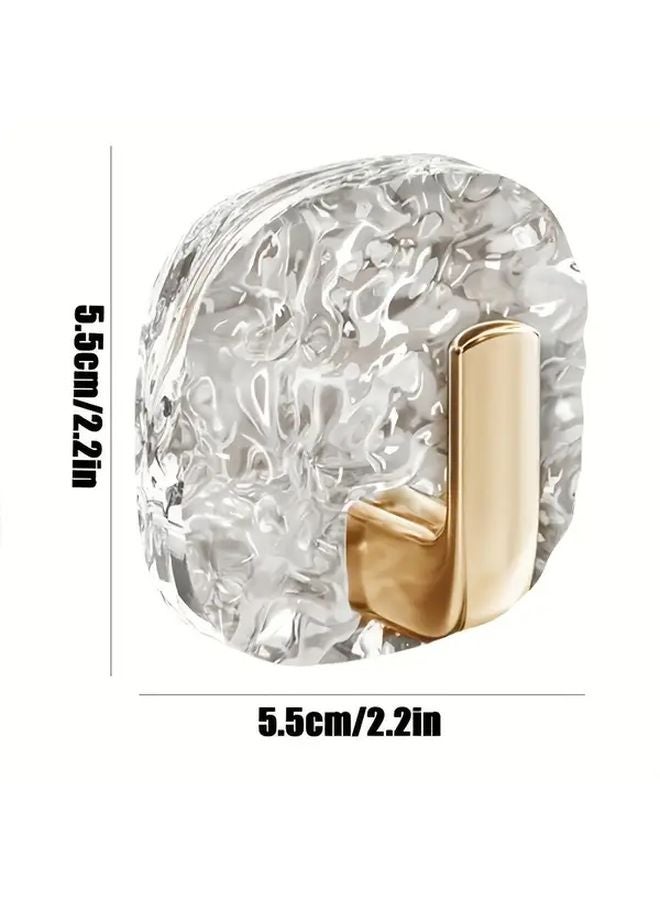 4Pcs Golden Ice Flower Wall Hooks Heavy Duty Adhesive Screw Mount No Drill Installation - Image 5