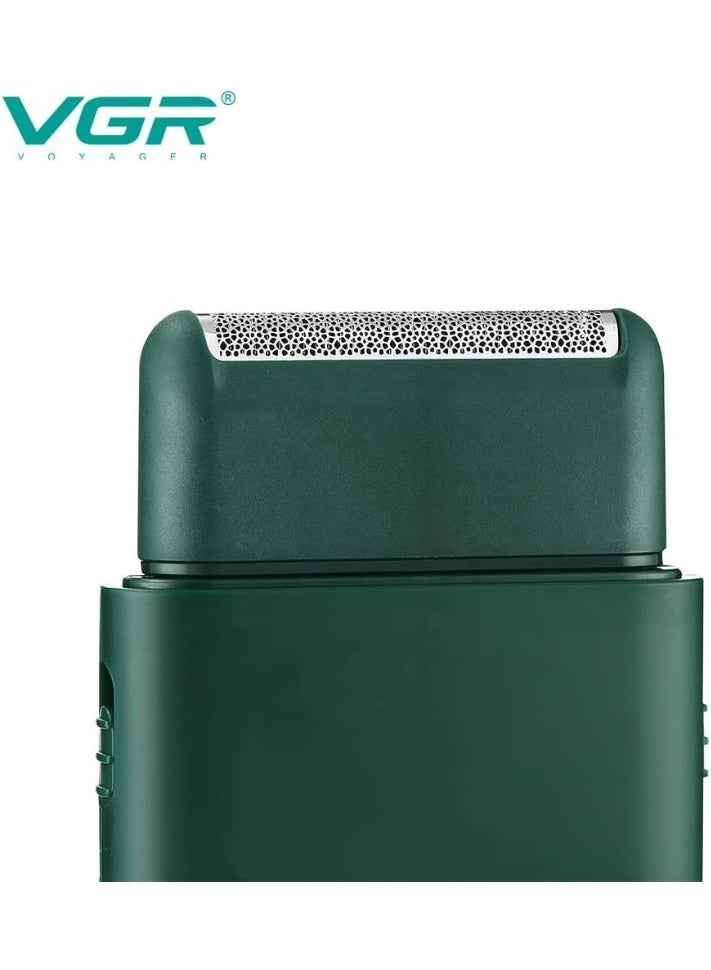 VGR v-390 shaving machine for men electric shaver for men's Foil Shaver with Pop-up Trimmer and USB Charging - Super Trim for Precise Trimming whit Beard Brush (Gift) green - Image 2