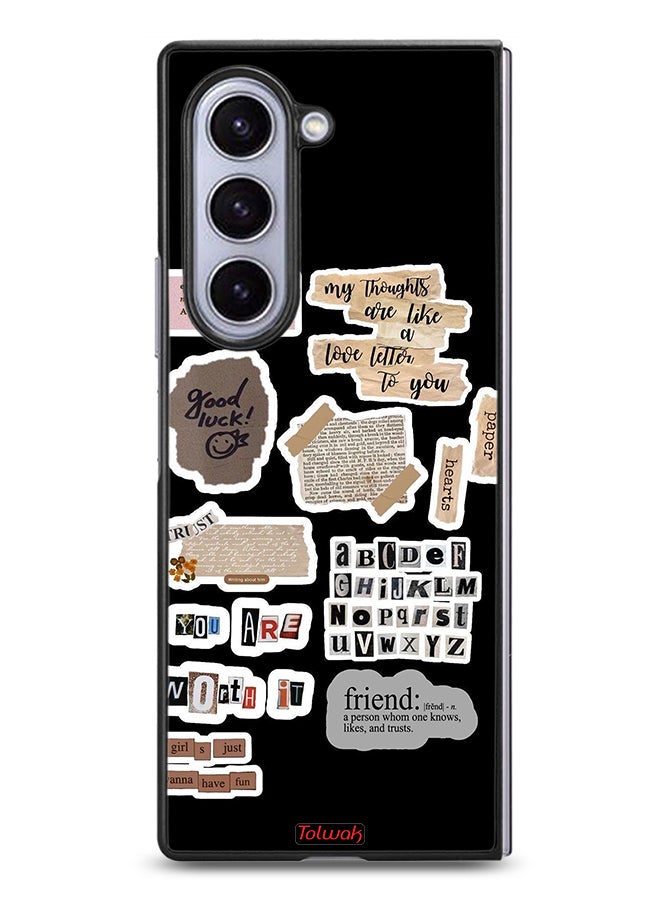 Tolwak Samsung Galaxy Z Fold6 Protective Case Cover Good Luck Quotes Stickers - Image 1